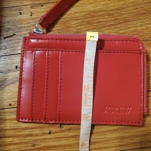 J.Crew Vibrant Red Leather Card Wallet